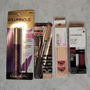 Loreal Mascara/Maybeline Brow Pencil/Maybeline Concealer/Covergirl Lipcolor